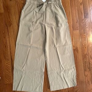 H&M Women's Tan Wide-Leg Trousers